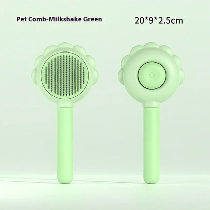 Versatile 2-in-1 Pet Grooming Brush and Comb with Curved Teeth Design for Effective Brushing and Detangling