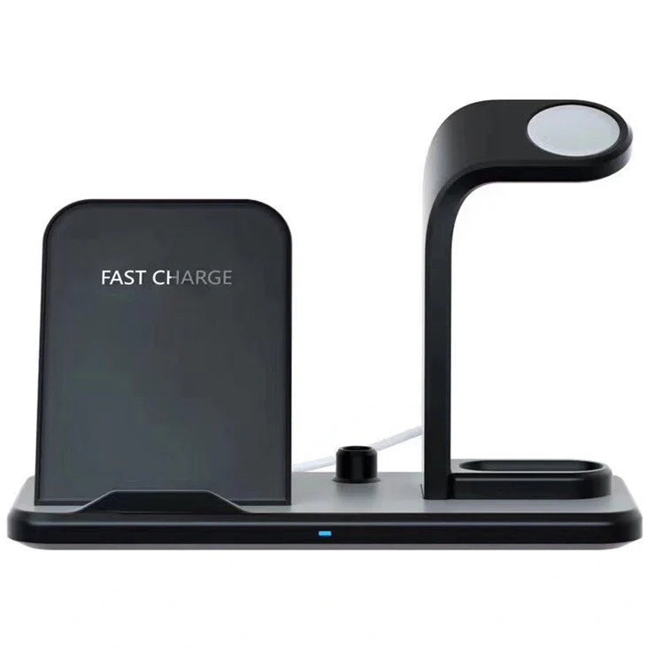 Wireless charger bracket with 10W fast charging capability, 73% charging efficiency, and dual USB outputs for simultaneous device charging with 5V1A and 5V0.6A power delivery