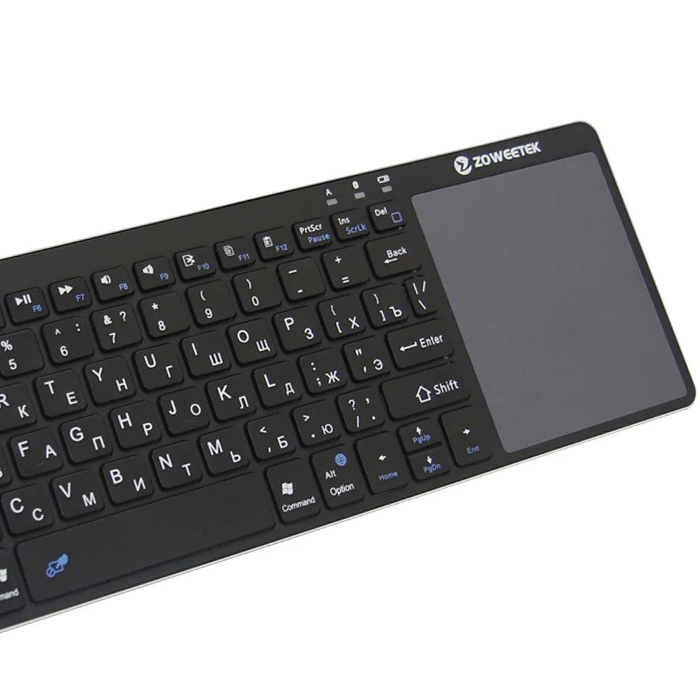 Zoweetek K12BT-1 Mini Wireless Bluetooth Keyboard with multi-touch touchpad for Smart TVs, PCs, and Android devices