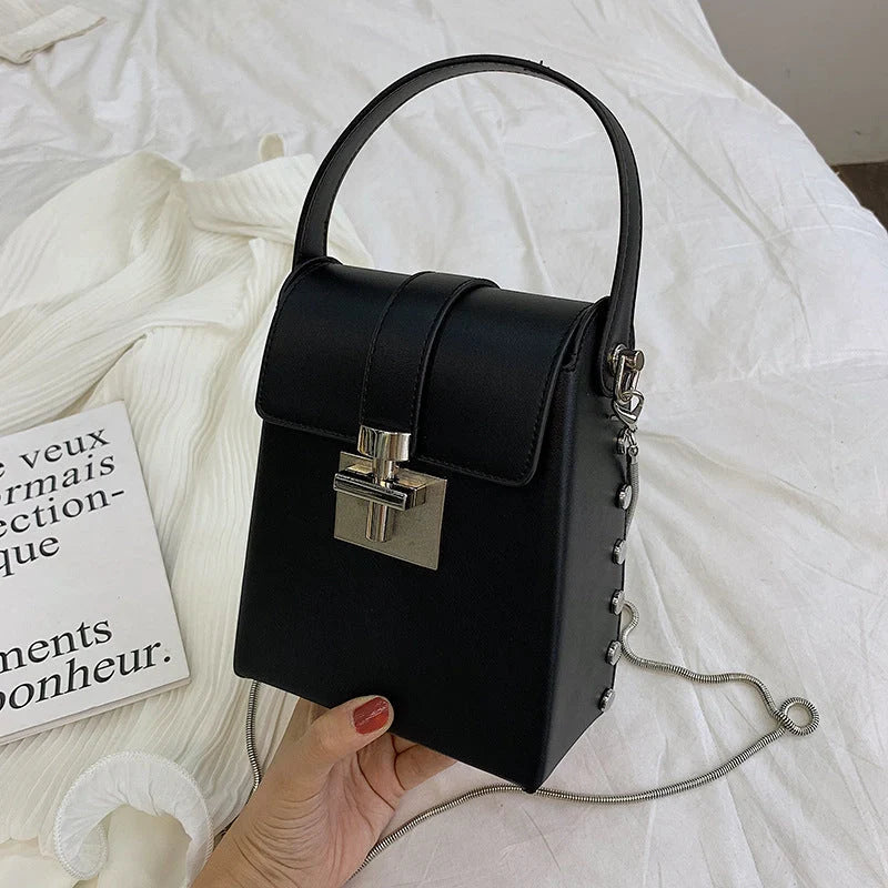 Horizontal square wild shoulder chain bag in various colors