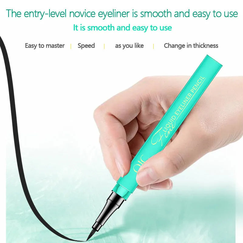 Jade green beginner eyeliner pencil with fine tip for smooth application and warm water removal, 1g