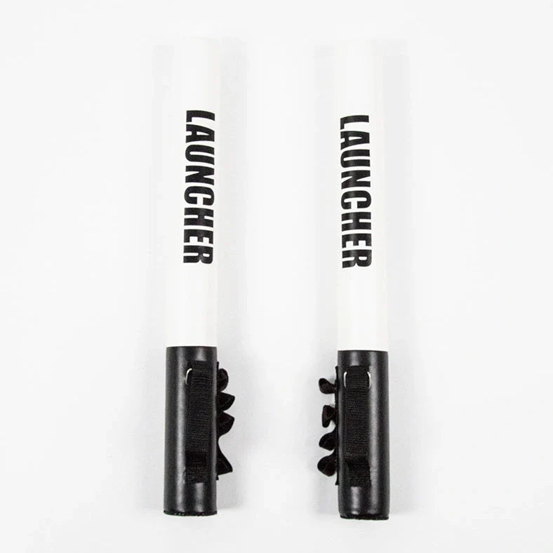 Boxing reaction target stick with red striking surface on adjustable stand