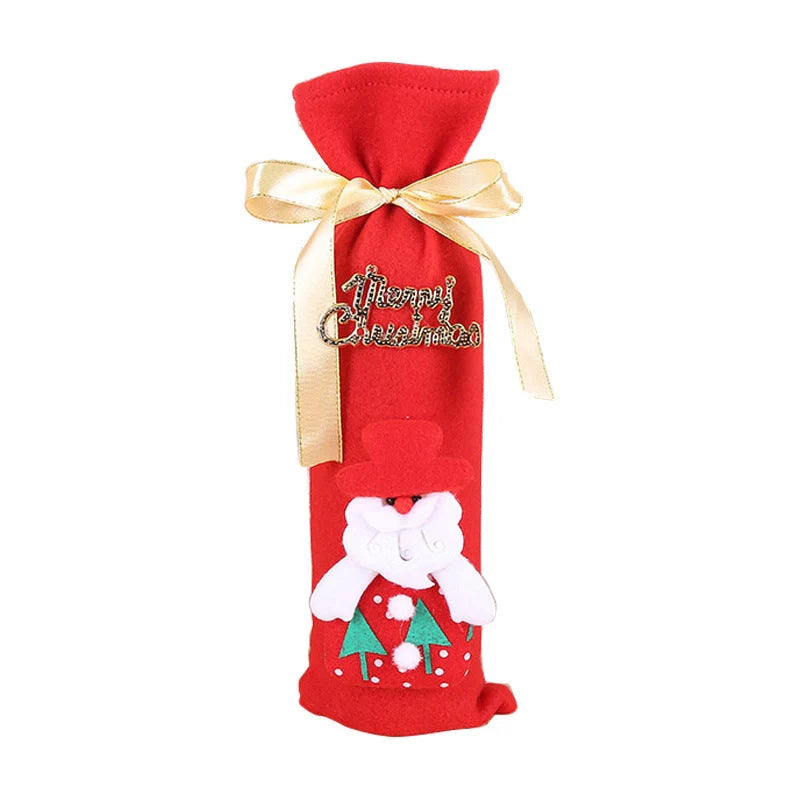 Festive Christmas wine bottle socks in vibrant holiday designs