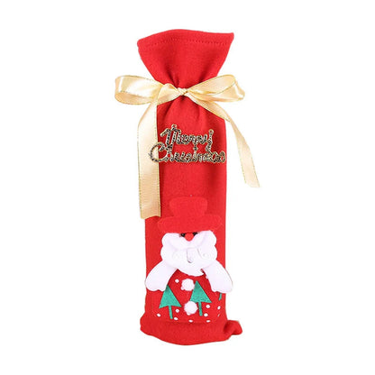 Festive Christmas wine bottle socks in vibrant holiday designs