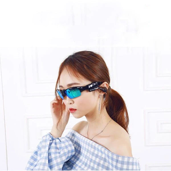 Bluetooth 5.0 smart sunglasses with wireless headphones and polarized lenses