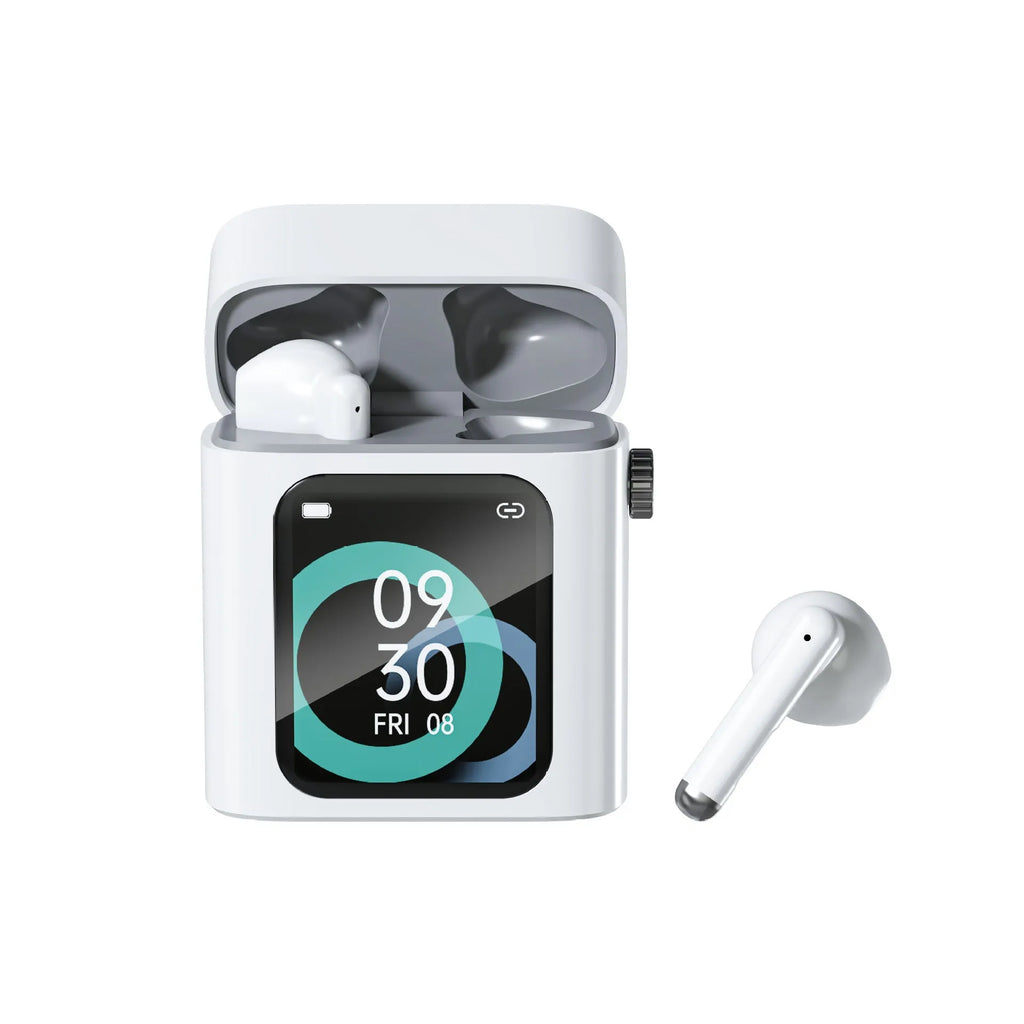 Bluetooth large screen TWS wireless earphones with digital display, ABS in-ear design, noise reduction, e-sports low latency mode