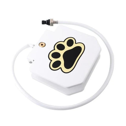 Outdoor dog water fountain with paw pad activation in durable steel construction