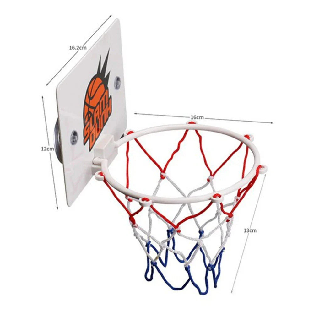 Shatterproof indoor mini basketball hoop with orange backboard and net