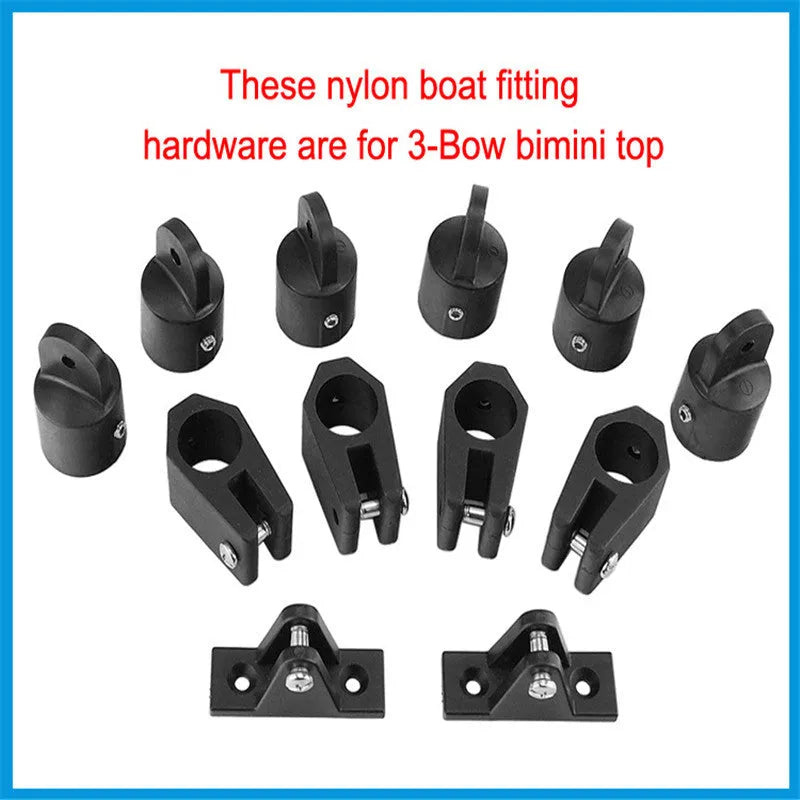 Nylon bimini top sliding cap and sleeve combination suit for 22mm or 25mm marine boat hardware