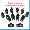 Nylon bimini top sliding cap and sleeve combination suit for 22mm or 25mm marine boat hardware