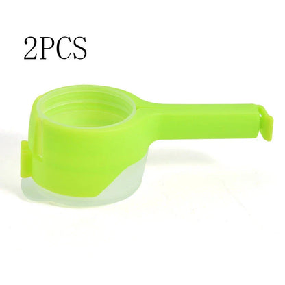 Versatile food clips in a range of colours, featuring airtight sealing and a convenient pour spout