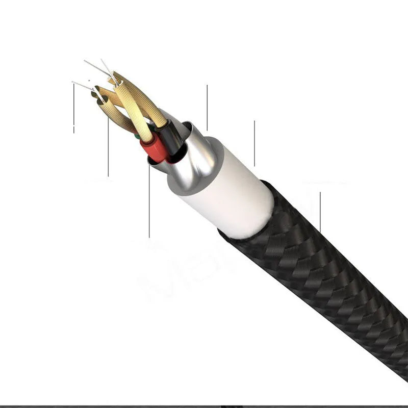 Black 1m data cable with 180° rotating zinc alloy connector compatible with Apple and Android devices