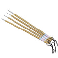 Set of four gold-coloured writing brushes with mixed hair bristles for calligraphy.