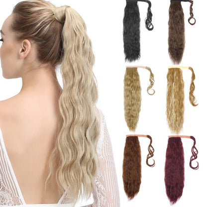 Corn hot beard ponytail wig with 58cm length and heat resistance up to 150°C