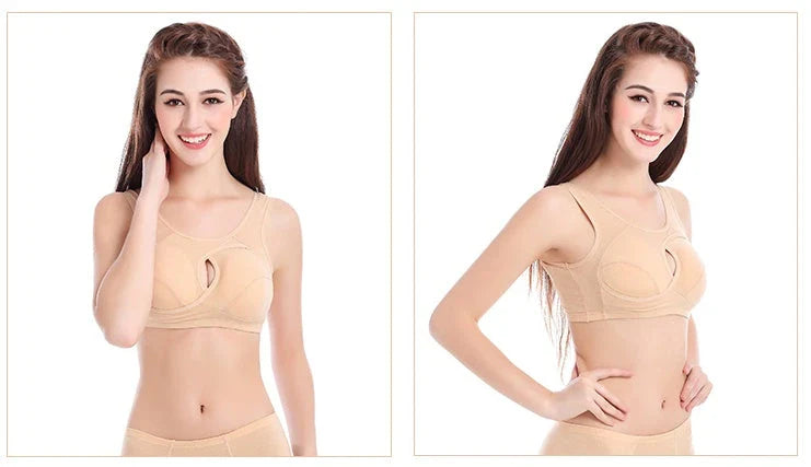 Comfortable and supportive sports bra with wireless design, crossover lift, and inner-bust band for plus-size support