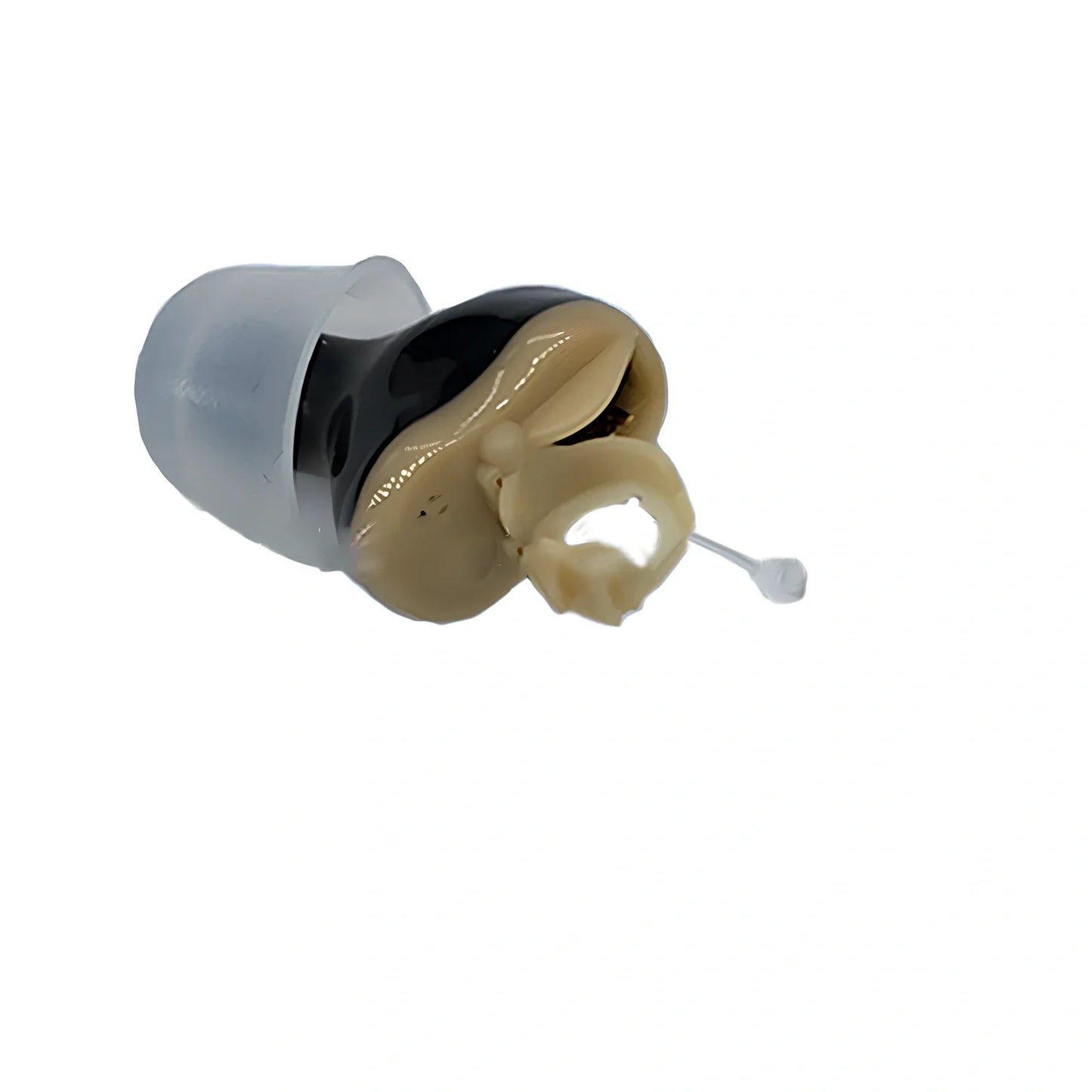 Black left ear ABS hearing aid, 3cm compact design with 15dB noise reduction for clear audio
