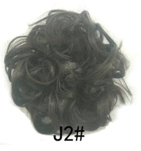Synthetic wavy curly messy hair bun for women, 12cm diameter, high-temperature wire