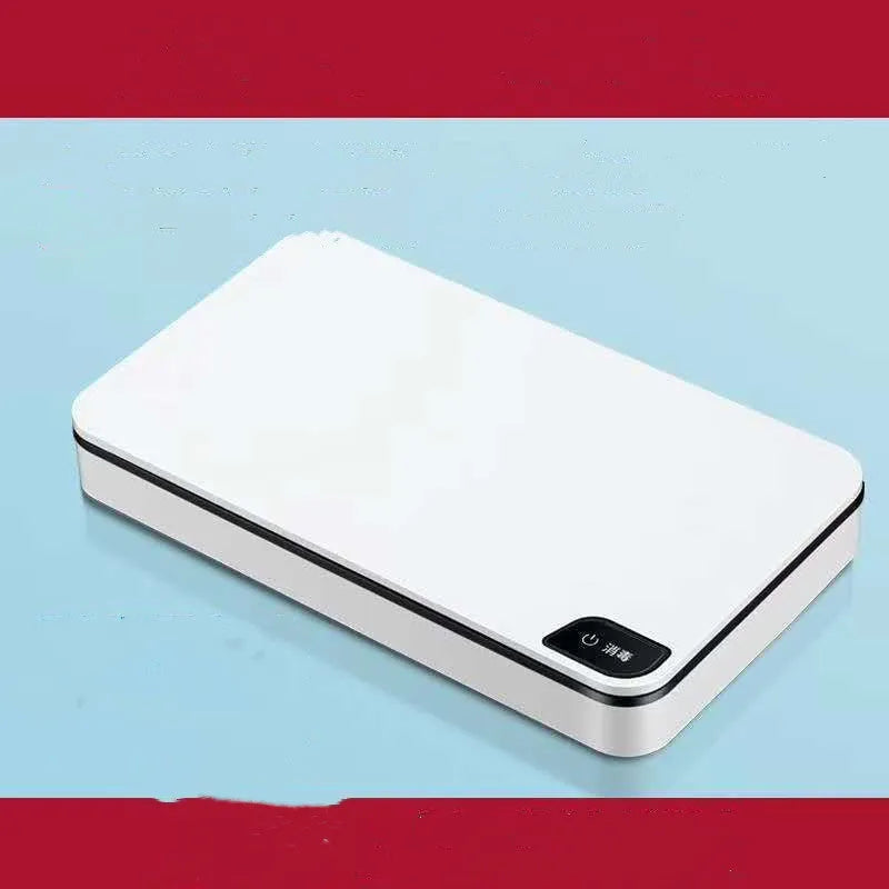 White multifunctional wireless phone charger with UV sterilisation and remote control