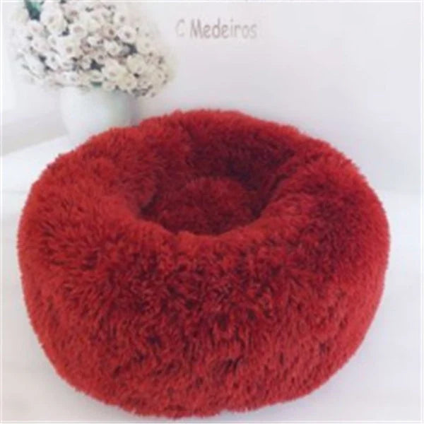 Round long hairy cat mattress in various colours and sizes for pet comfort