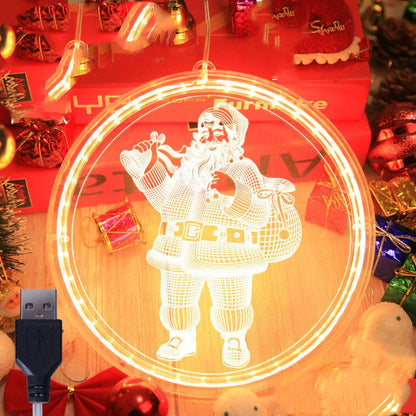 3D Christmas theme LED string lamp with warm white glow for festive home decor