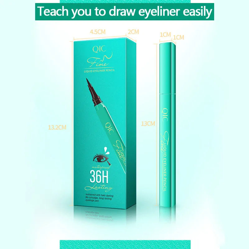 Jade green beginner eyeliner pencil with fine tip for smooth application and warm water removal, 1g