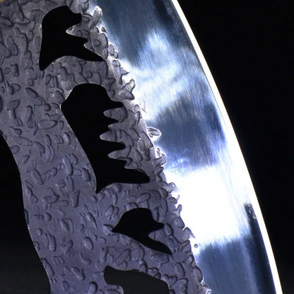 Hand-forged high manganese steel meat cleaver with rosewood handle