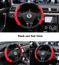 DAD Crown Diamond pattern car steering wheel cover in black, universal 38cm fit