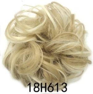 Synthetic wavy curly messy hair bun for women, 12cm diameter, high-temperature wire