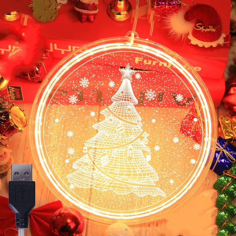 3D Christmas theme LED string lamp with warm white glow for festive home decor