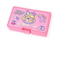 PVC cartoon sticker set with Korean-style cute girl designs and heart motifs in storage box