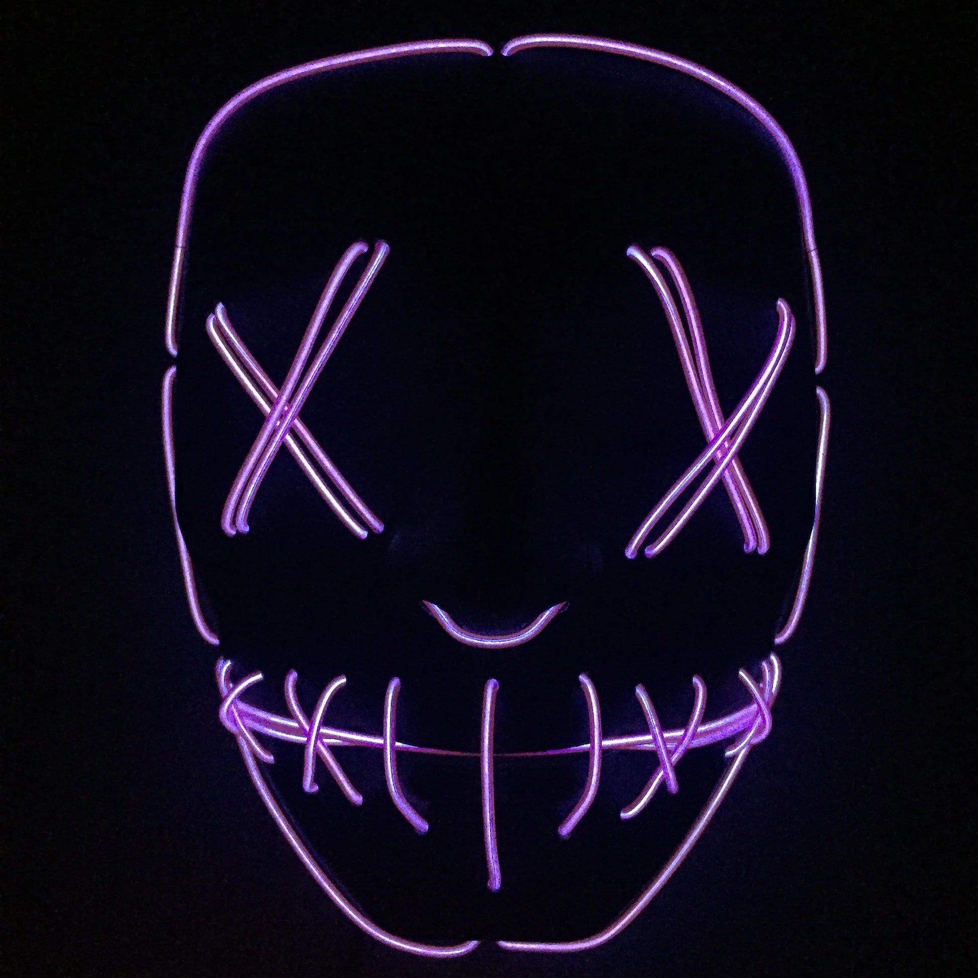 Halloween LED Glowing Full Face Mask with adjustable light modes and voice control feature