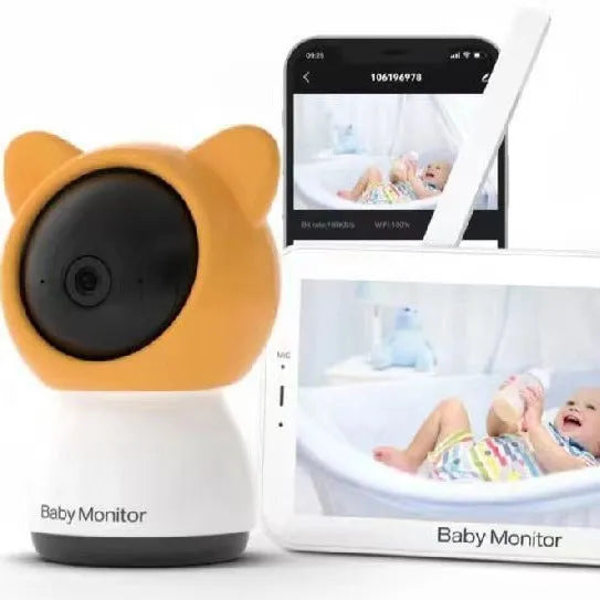 5-inch 1080p baby monitor with pan tilt camera, night vision, and 3000mAh battery