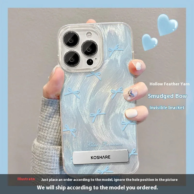 Silver stained stars smudging star bracket phone case for iPhone 15 Pro Max