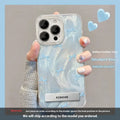 Silver stained stars smudging star bracket phone case for iPhone 15 Pro Max