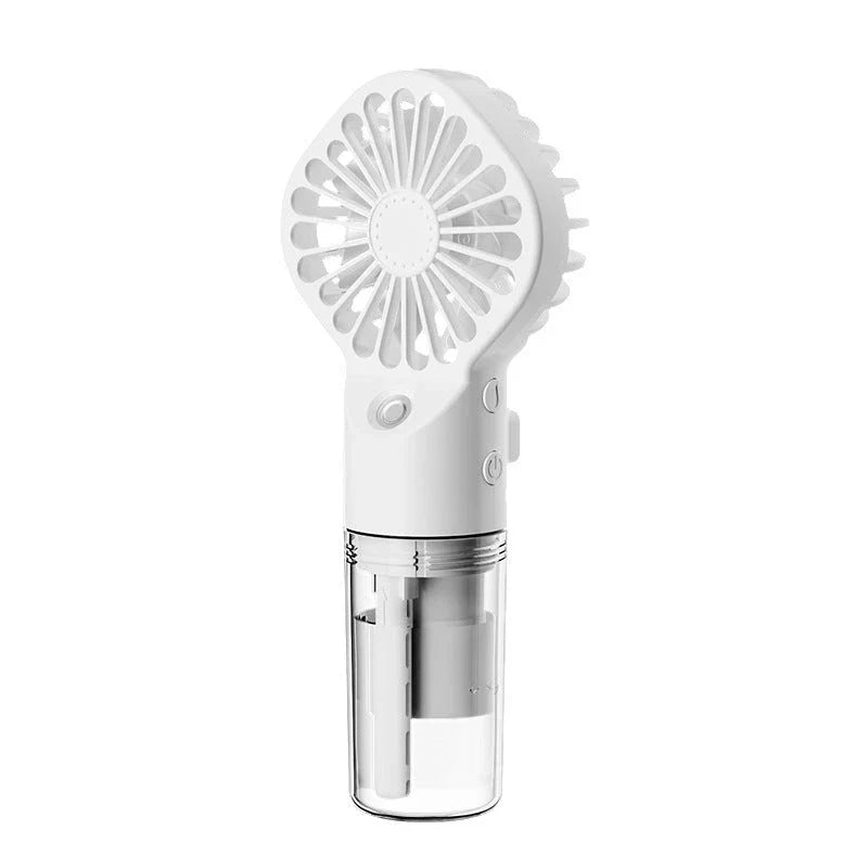 Portable Handheld Misting Fan with 4 Wind Speed Settings, USB Rechargeable, Compact and Lightweight Design for Cooling on the Go