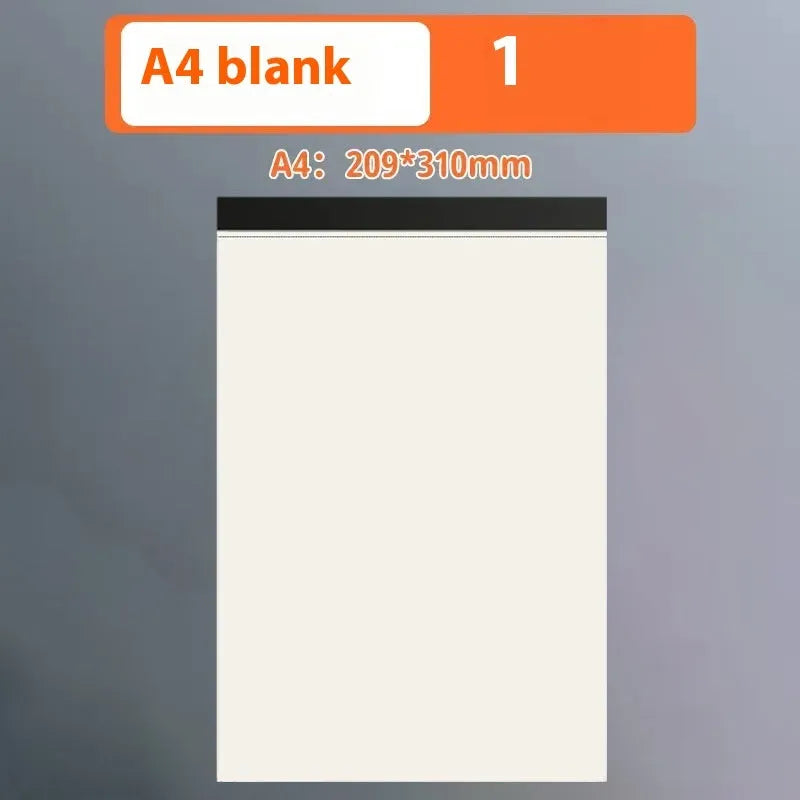 A5, B5 and A4 writing pads with 80 sheets of wood-free paper in blank, grid and line rulings