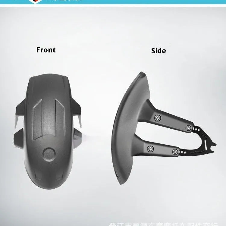 Motorcycle Horizon universal rear mudguard in black suit finish on a dark background