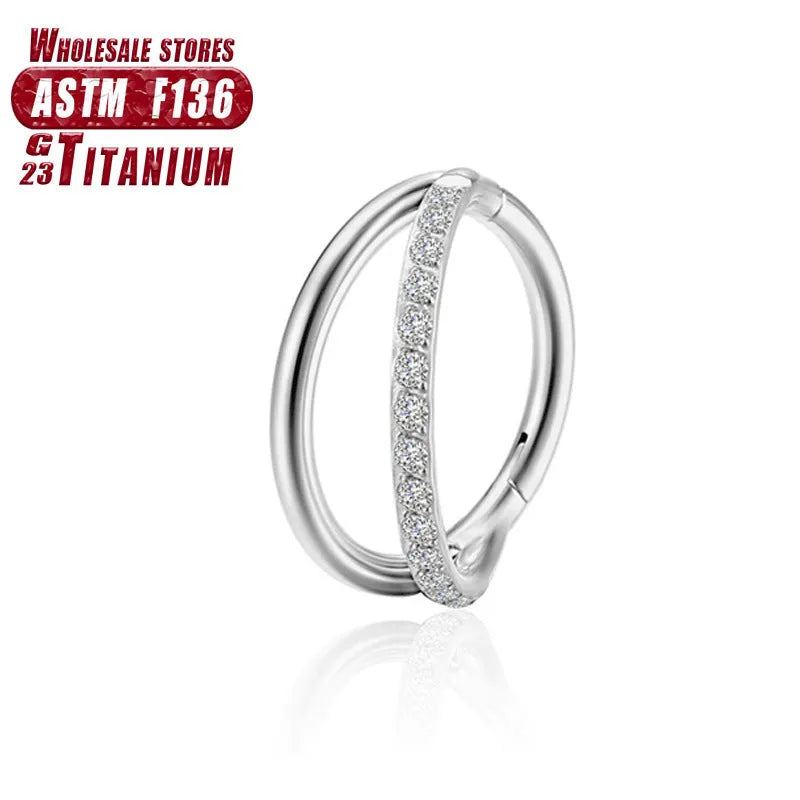 Titanium alloy fork nose ring in silver colour with 1.2mm thickness