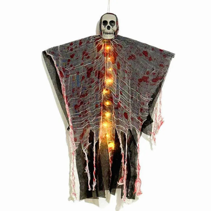 Plastic luminous skull hanging ghost Halloween decoration with blood-dyed colour finish