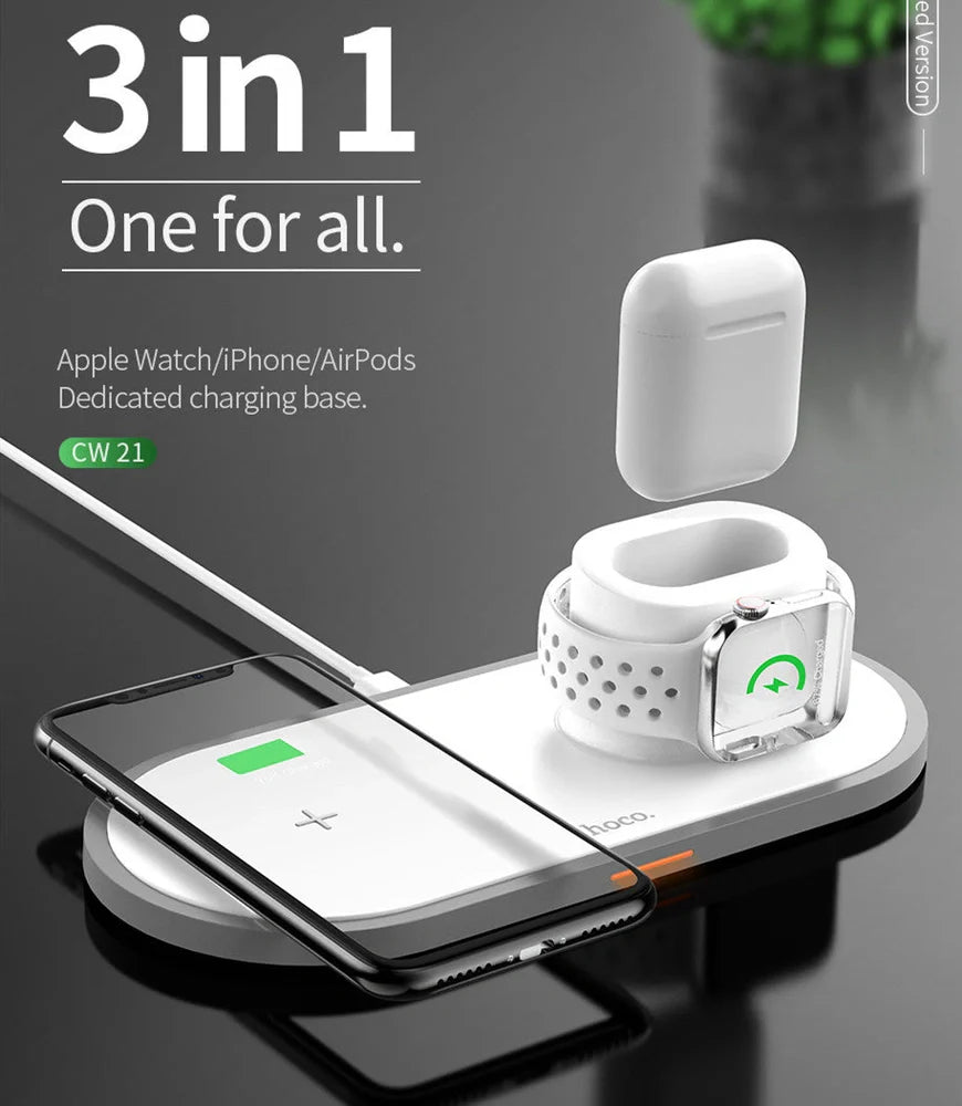 CW20 white wireless mobile phone charger with 10cm diameter and USB connection