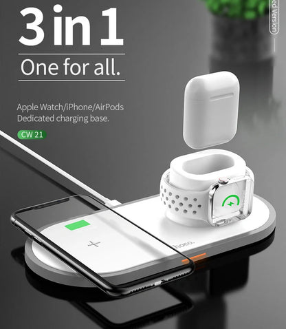 CW20 white wireless mobile phone charger with 10cm diameter and USB connection