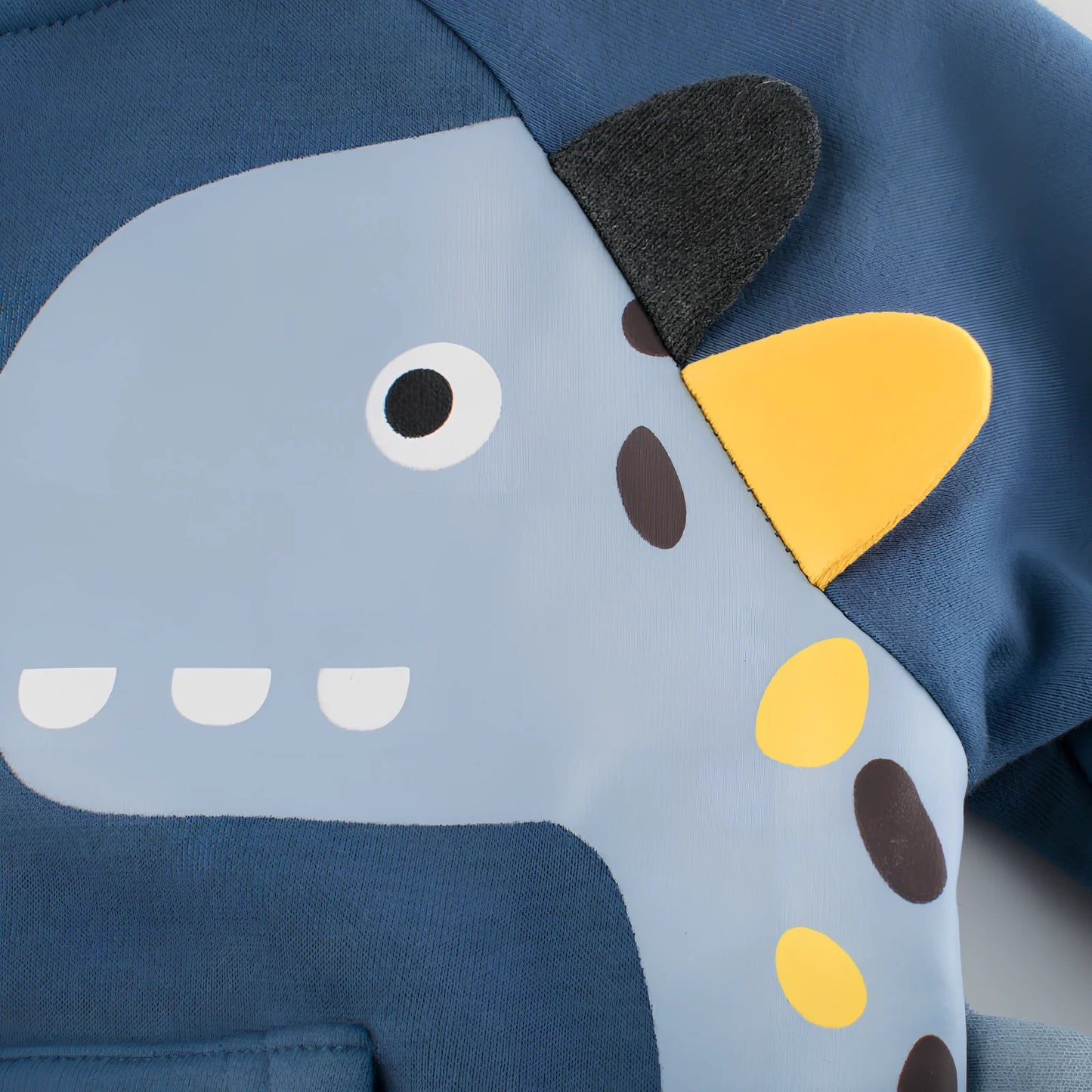 Children's army blue fleece jacket with full-length zipper in six sizes from 90cm to 140cm