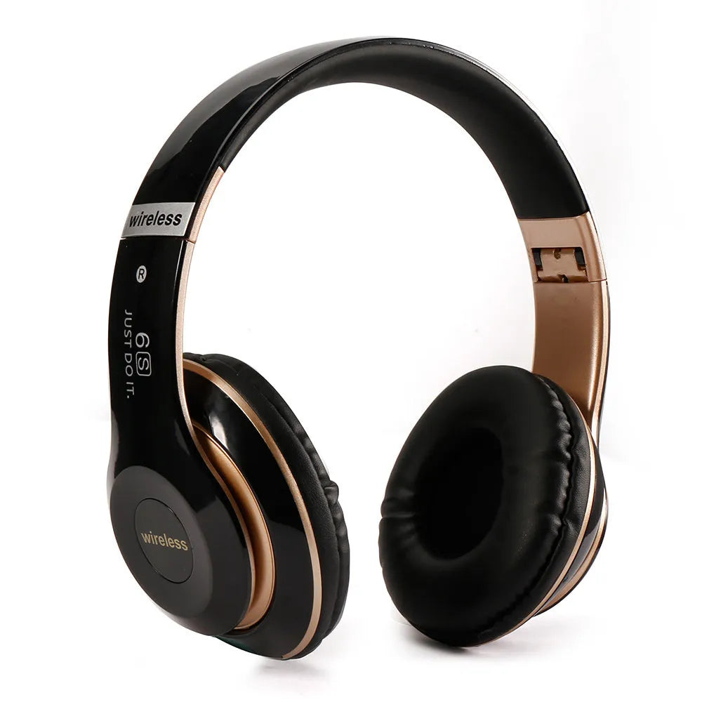 Wireless Bluetooth headset head-mounted stereo earphone in black with Bluetooth 4.2 and 10m range