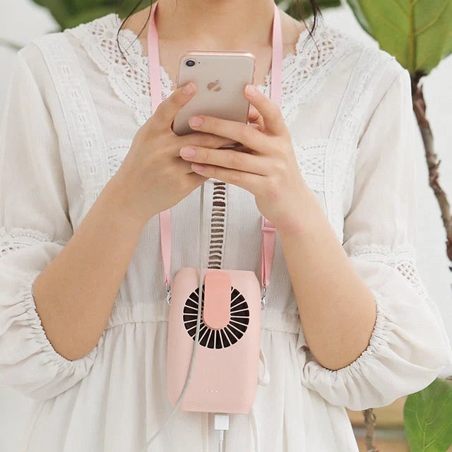USB charging lazy sports fan in green, white, and pink