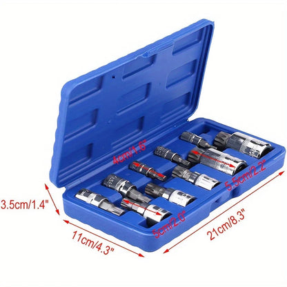 10-piece XZN triple square 12-point spline bit socket set with sizes 4mm to 18mm in a hard plastic case