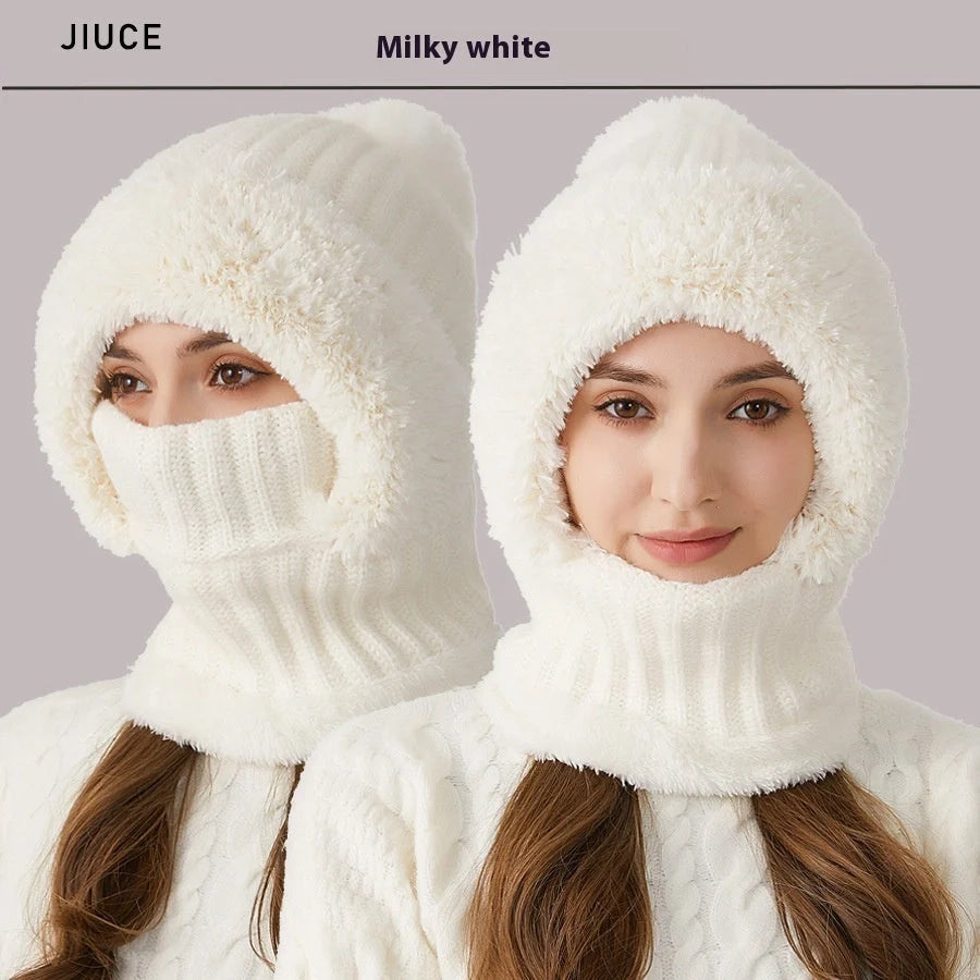 High elastic acrylic knitted winter set for women in various colours