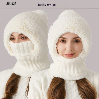 High elastic acrylic knitted winter set for women in various colours