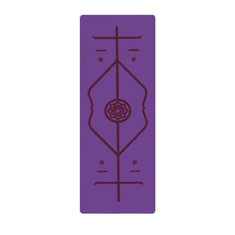 Non-slip TPE yoga mat with position lines for beginners, eco-friendly and durable