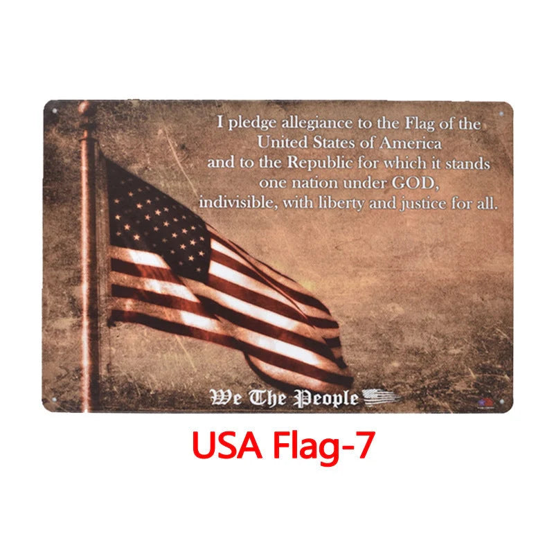 Retro tin painting wall decoration with American retro style, dimensions 30cm x 20cm x 0.9cm