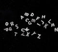 Korean alphabet stud earring in silver with zircon stone on letter A, 925 sterling silver plated